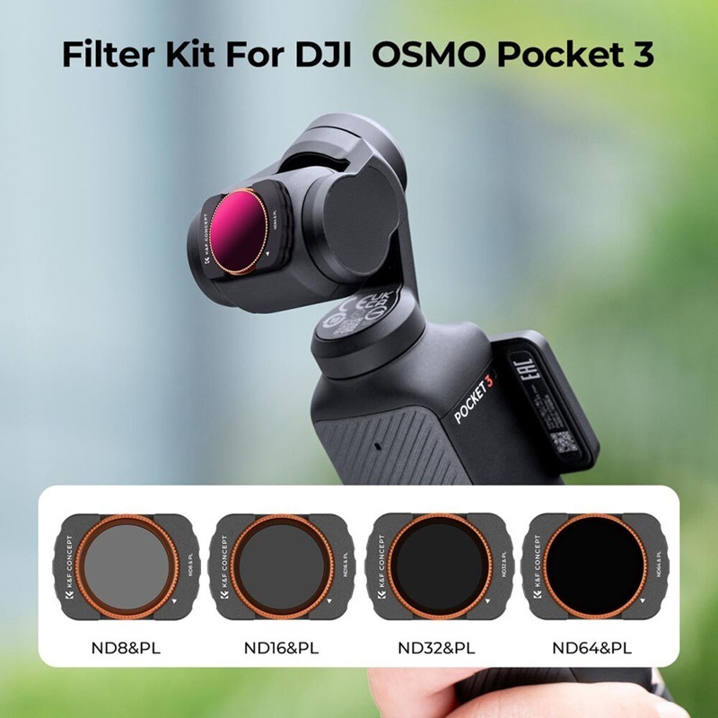 K&F 2 in 1 Filter (ND3/4/5/6 + CPL) Kit (For DJI OSMO Pocket 3)