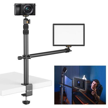 Ulanzi VIJIM LS02 Extendable Desktop Stand with Horizontal Arm Ball Head (LS-02 For LED Video Light Camera & Smartphone)