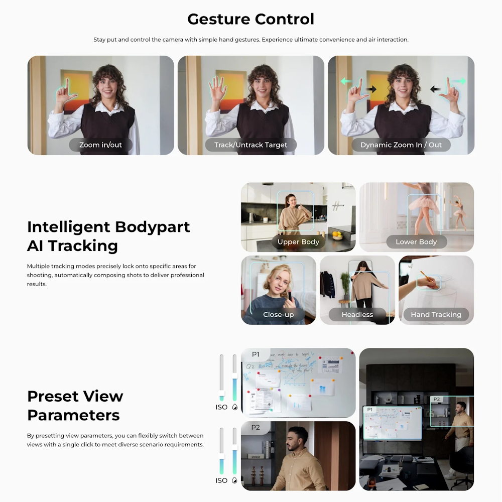 OBSBOT Tiny 3 Lite AI-Powered PTZ 4K Webcam