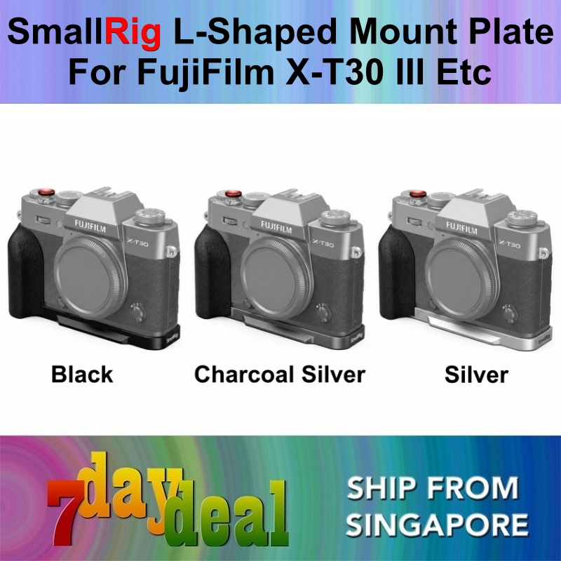 SmallRig L-Shaped Mount Plate For Fuji X-T30 III / X-T30 II / X-T30 (Black 5663 / Charcoal Silver 5665 / Silver 5664)-7daydeal
