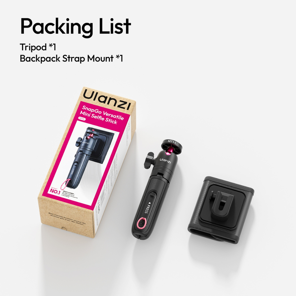 Ulanzi MT55 SnapGo Mini Selfie Stick Tripod (T165)-7daydeal