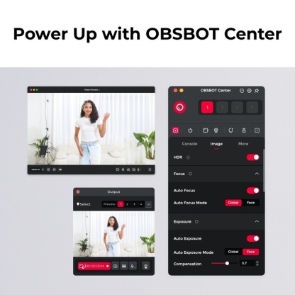 OBSBOT TINY SE AI-Powered Full HD PTZ Webcam