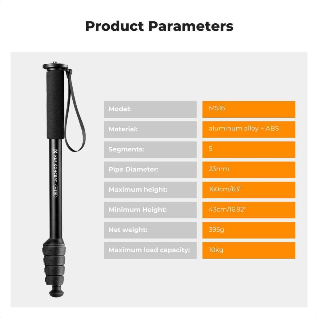 K&F MS16 Camera Monopod (160cm)