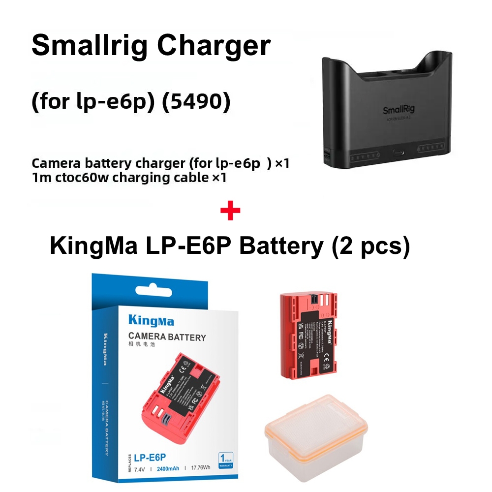 SmallRig Camera Battery Charger (For Sony NP-FZ100 / Canon LP-E6P / Nikon EN-EL15C / Panasonic DMW-BLK22 / Sony NP-FW50)