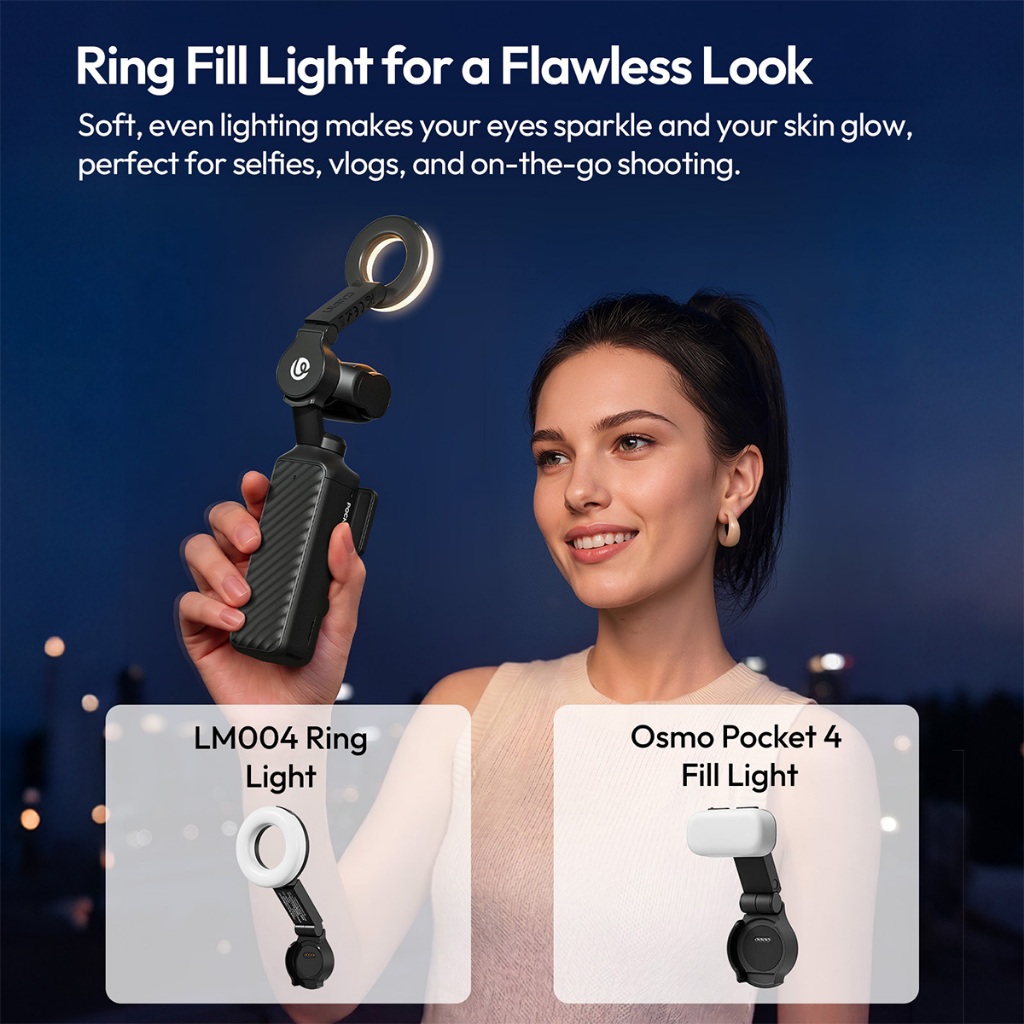 Ulanzi LM004 DJI OSMO Pocket 4 Magnetic Ring Light (L323)-7daydeal