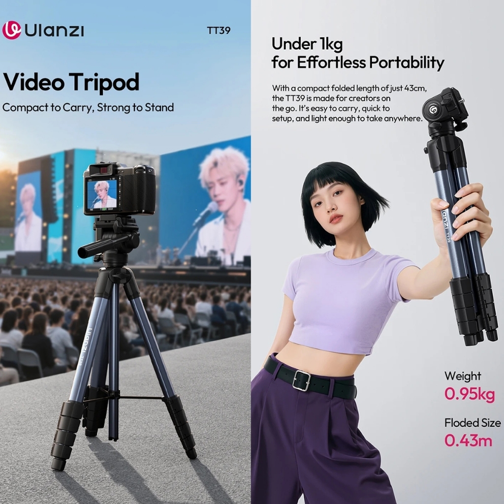 Ulanzi TT39 Video Travel Camera and Phone Tripod (S019)