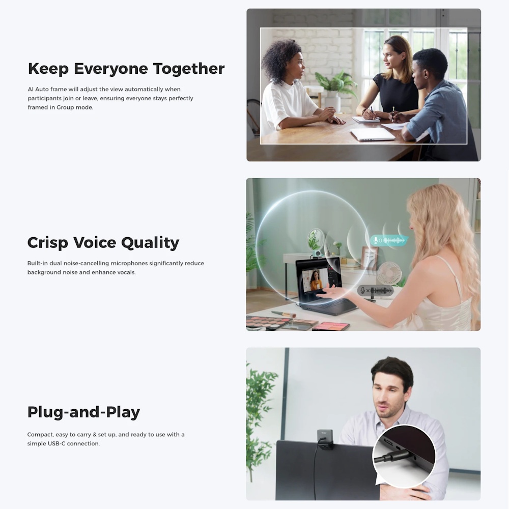 OBSBOT Meet 2 AI-Powered 4K Webcam  (Aurora Green / Cloud White / Space Grey)