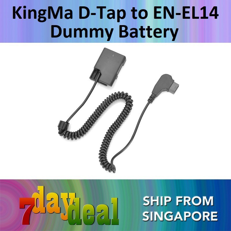KingMa D-TAP to Dummy Battery (Fully Decoded For Nikon EN-EL14)