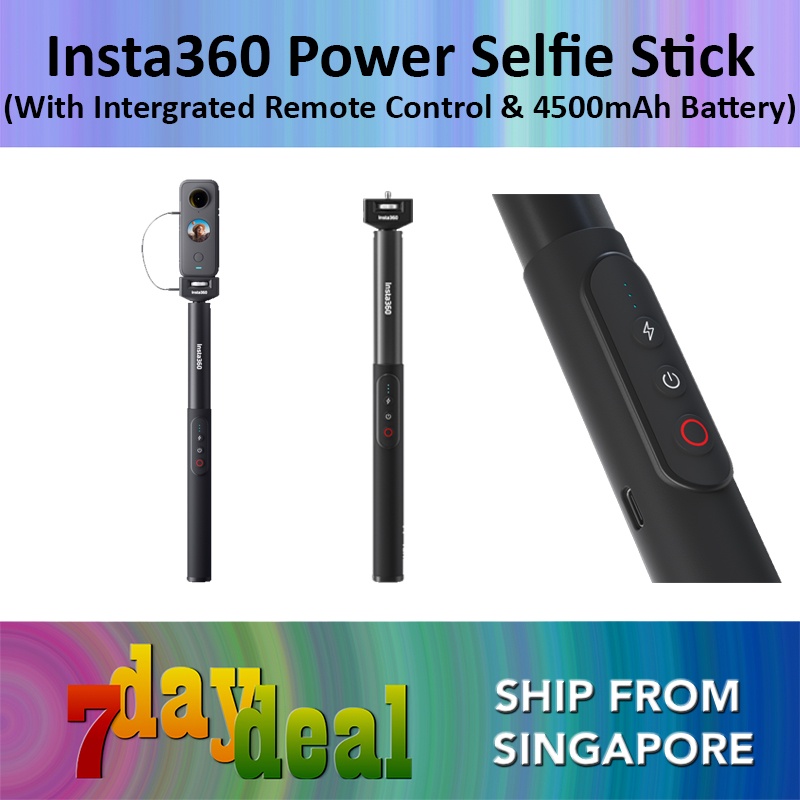 Insta360 Extendable Power Invisible Selfie Stick (With Integrated Remote Control and Built-In 4500mAh Battery)
