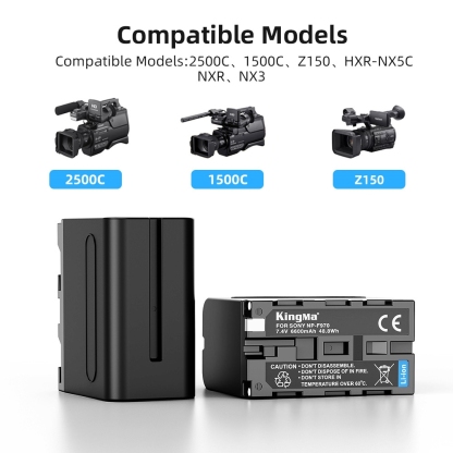 KingMa NP-F970 Battery (2 pcs) + Dual Slot USB PD3.0 Fast Charger Kit (For Sony)