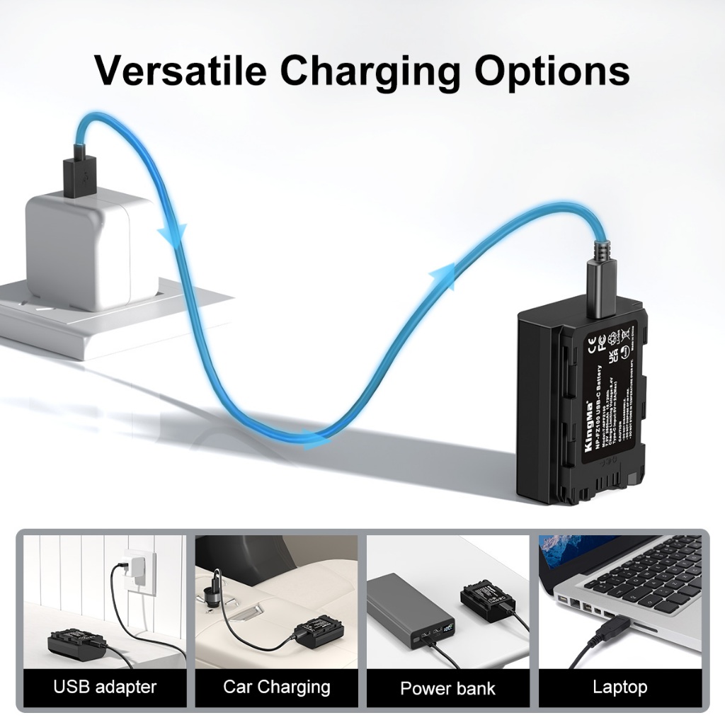 KingMa NP-FZ100 2600mAh Battery / 2600mAh Battery with Type-C Port / 2400mAh Battery Charger Kit (For Sony FZ100)