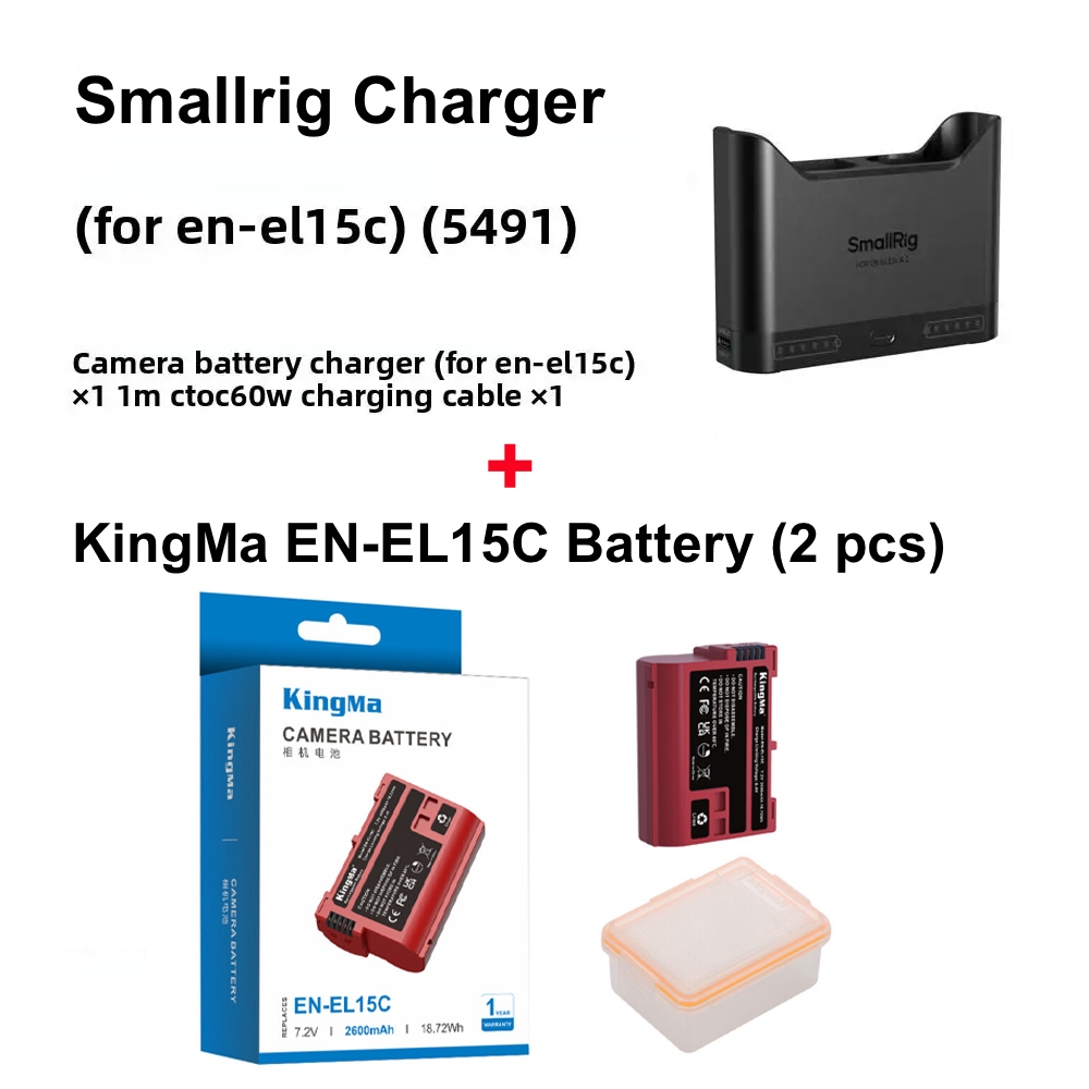 SmallRig Camera Battery Charger (For Sony NP-FZ100 / Canon LP-E6P / Nikon EN-EL15C / Panasonic DMW-BLK22 / Sony NP-FW50)