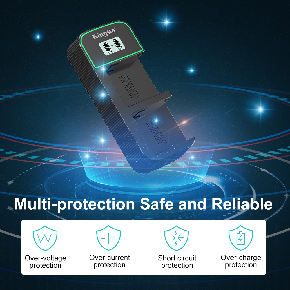 KingMa NP-F970 Battery (2 pcs) + Dual Slot USB PD3.0 Fast Charger Kit (For Sony)