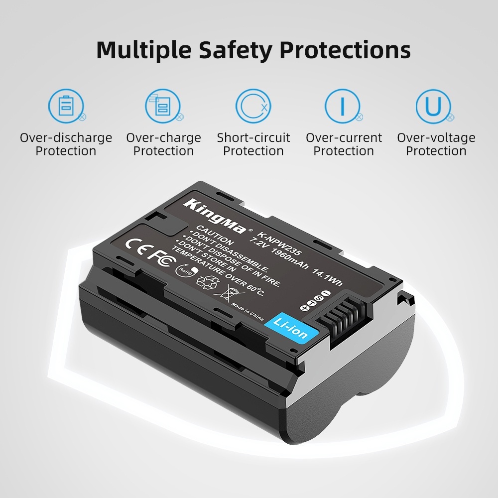 KingMa NP-W235 Battery (For Fujifilm X-T4 / X-T5 / X-H2 / X-H2s / X‑S20 / GFX100 / GFX100S II / GFX50S II)