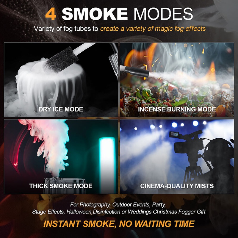 LENSGO 30W HANDHELD FOG MACHINE - Smoke Go (Dry Ice Effects for Photography, Videography, Filming)