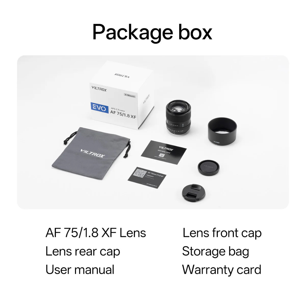 Viltrox AF 75mm F/1.8 EVO APS-C Lens (Fujifilm X / Nikon Z / Sony E Mount)