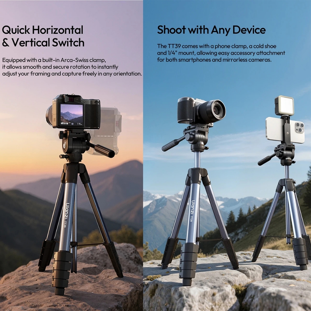 Ulanzi TT39 Video Travel Camera and Phone Tripod (S019)