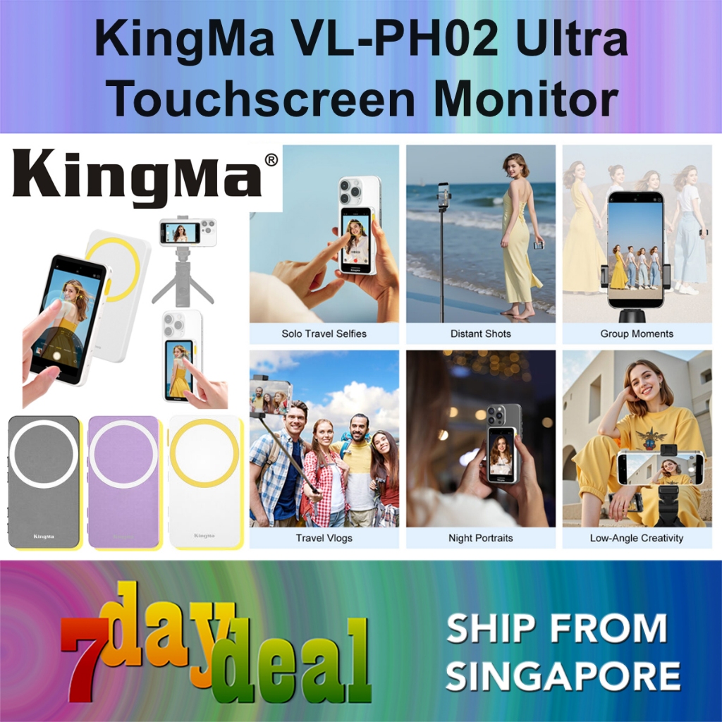 KingMa VL-PH02 Ultra Magnetic Touchscreen Live Stream Selfie Monitor (Touch Screen Monitor For Smartphone)