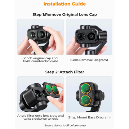 K&F UV / CPL / Black Mist / ND2-32 / ND32-512 / Anti-Light Pollution / Wide Angle Filter (For Dji Pocket 4P)