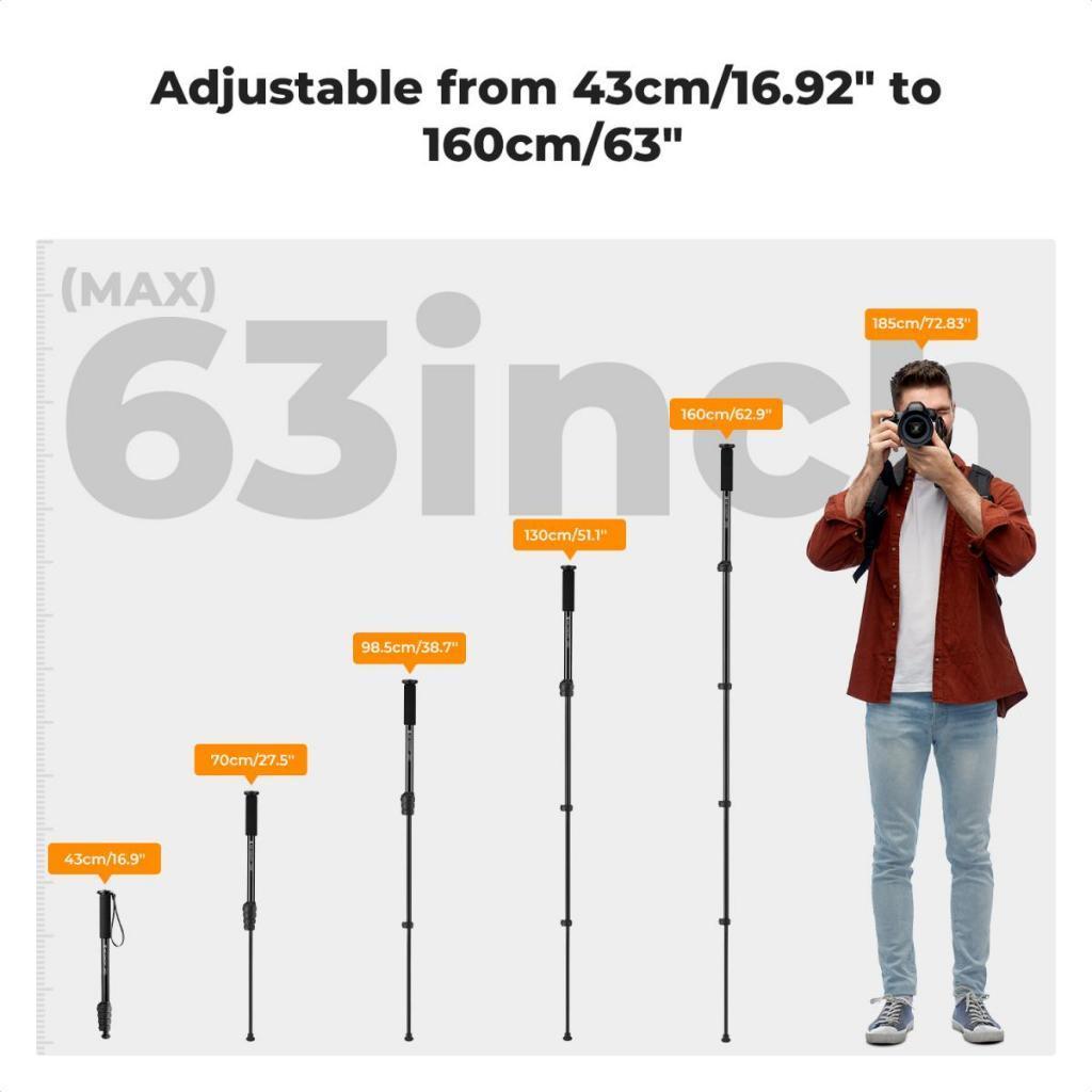 K&F MS16 Camera Monopod (160cm)