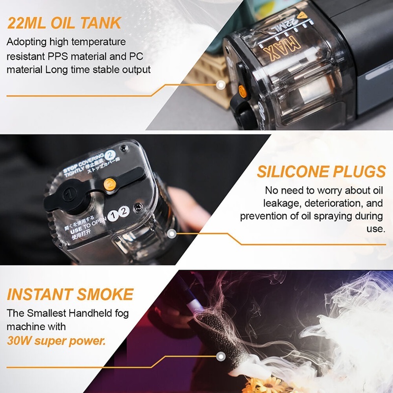 LENSGO 30W HANDHELD FOG MACHINE - Smoke Go (Dry Ice Effects for Photography, Videography, Filming)