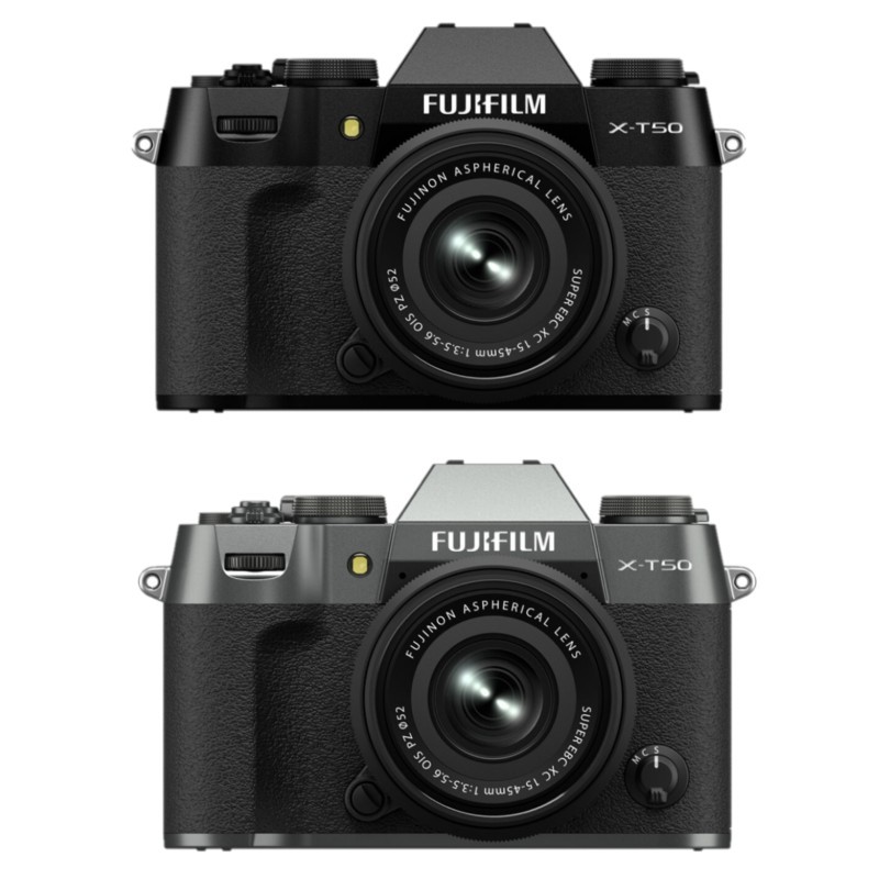Fujifilm X-T50 (Black / Charcoal-Silver) + Fujifilm 15-45mm Lens