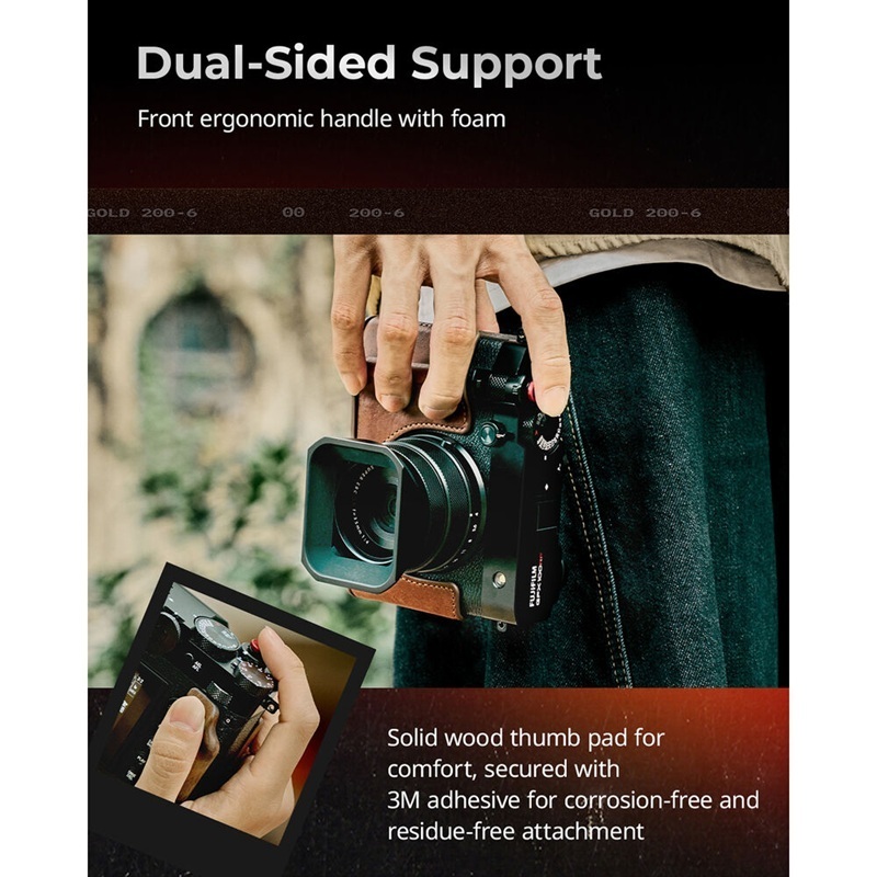 SmallRig L-Shape Mount Plate with Wooden Handle for Fujifilm GFX100RF (Silver-5265 / Black-5266)