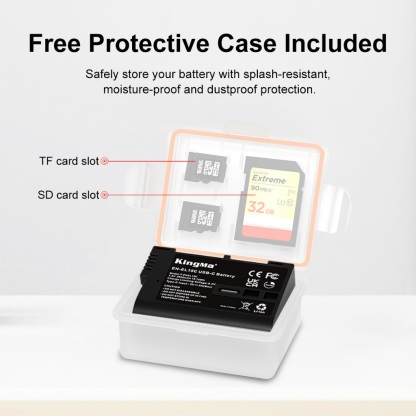 KingMa EN-EL15C Battery with Type-C Port (For Nikon Z5 / Z6 / Z6II / Z6III / Z7 / Z7II / Z8 / Zf etc)