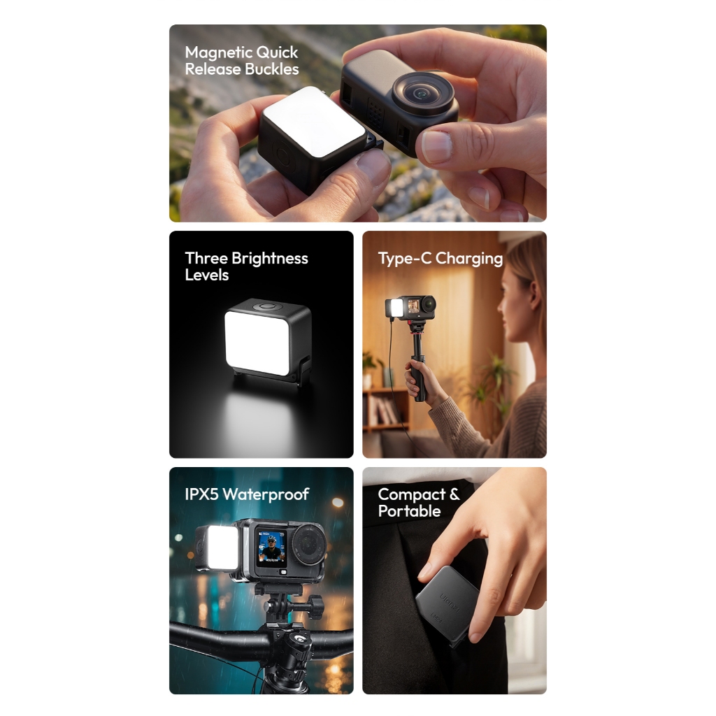 Ulanzi LM24 Quick Release Mini Light L298 (For DJI Osmo Action 6 / DJI Action Nano)
