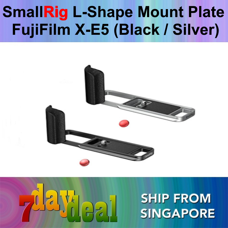 SmallRig L-Shaped Mount Plate with Silicone Handle for Fujifilm X-E5 (Black 5448 / Silver 5447)