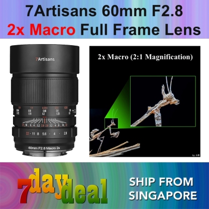 7Artisans 60mm F/2.8 2x Macro Full Frame Lens (E / RF / Z Mount)