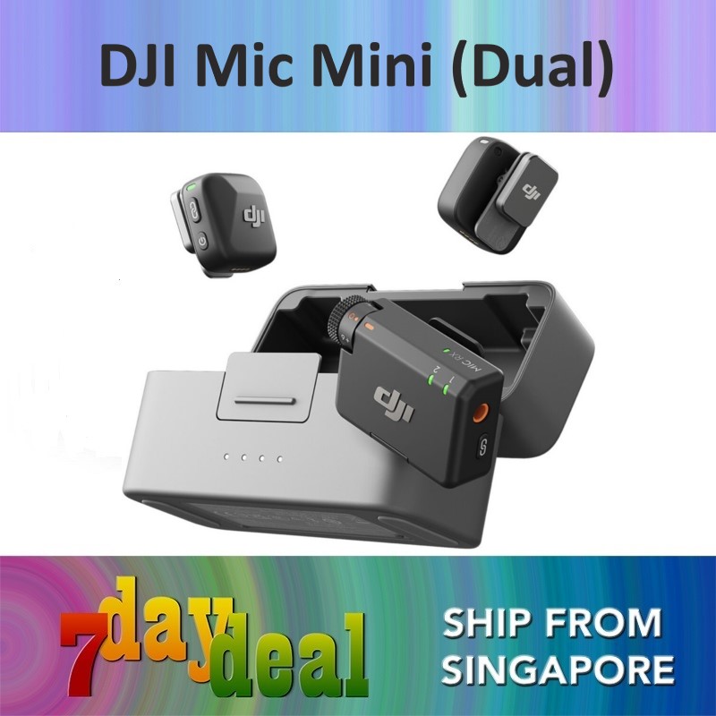 DJI Mic Mini Single / Dual 2-Person Compact Wireless Microphone System for Camera & Smartphone (2.4 GHz)