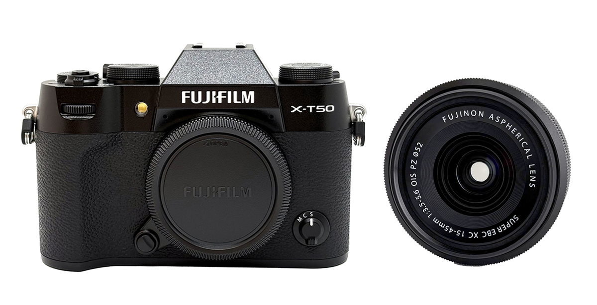 Fujifilm X-T50 (Black / Charcoal-Silver) + Fujifilm 15-45mm Lens
