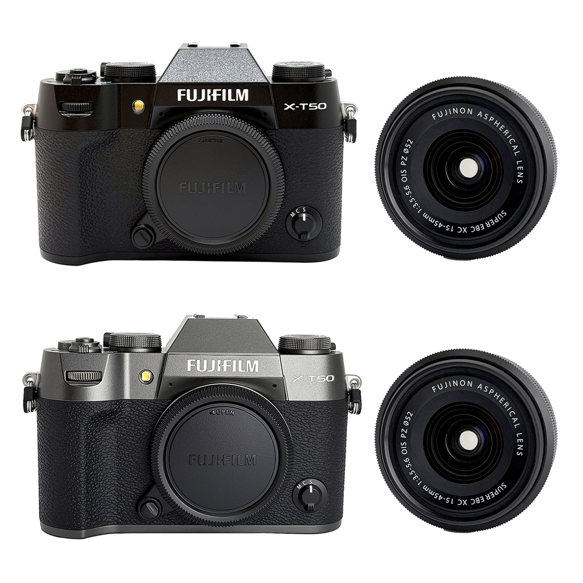 Fujifilm X-T50 (Black / Charcoal-Silver) + Fujifilm 15-45mm Lens
