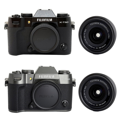Fujifilm X-T50 (Black / Charcoal-Silver) + Fujifilm 15-45mm Lens