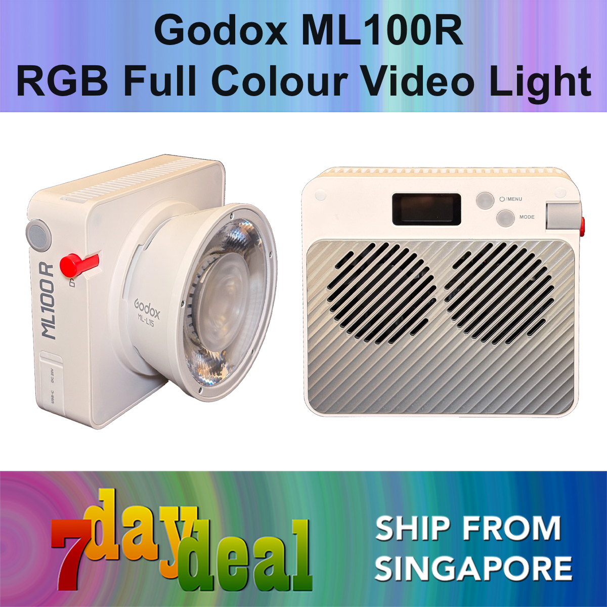 Godox ML100R RGB Full Colour Portable Video LED Light