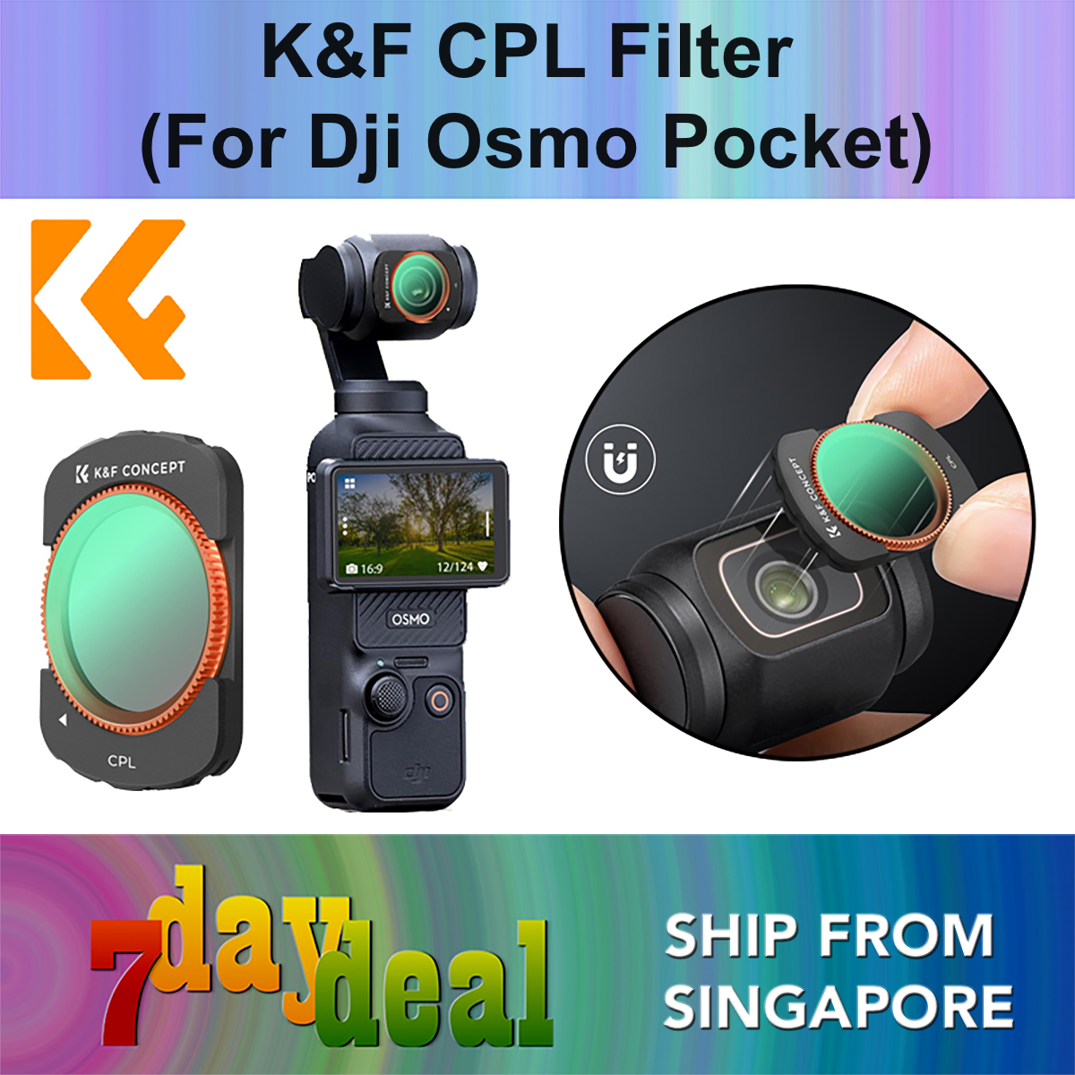 K&F Magnetic CPL Filter (For DJI Osmo Pocket 3 / Pocket 4)