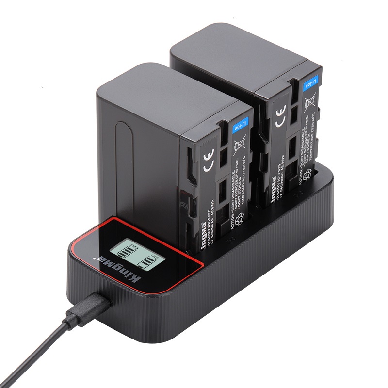 KingMa NP-F970 / NP-F750 / NP-F550 Battery (2 pcs) + Dual Slot USB Charger Kit (For Sony)