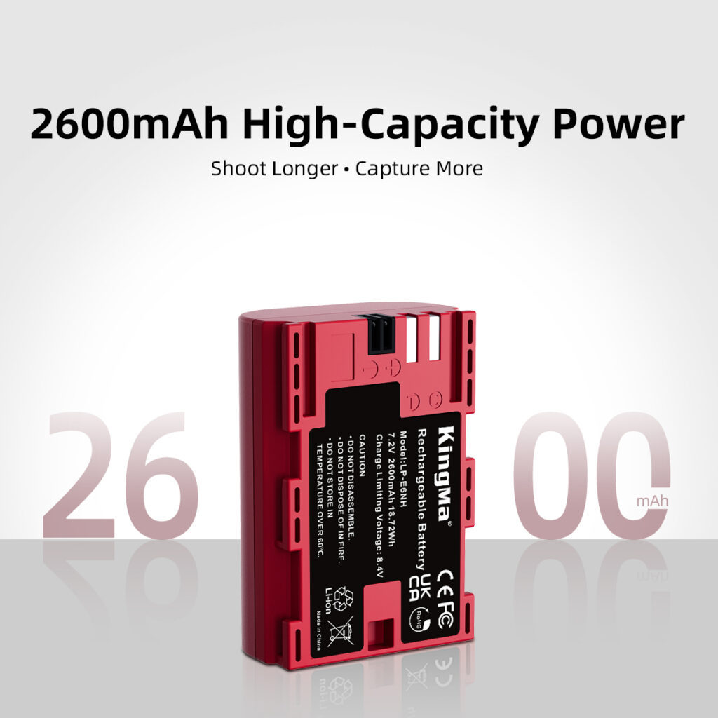 KingMa LP-E6NH 2600mAh Battery / Battery with Type-C Port / 2400mAh Battery Charger Kit (For Canon LP-E6 / LP-E6N)