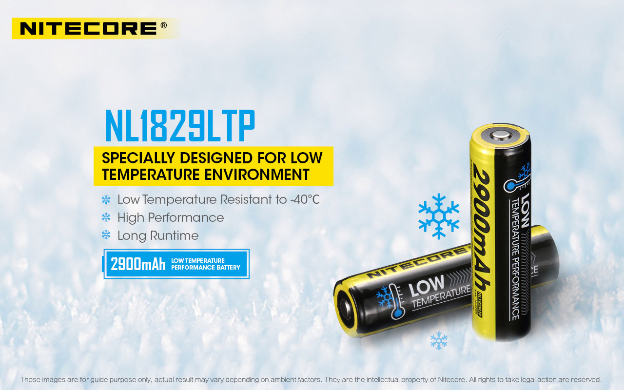 Nitecore NL1829LTP 2900mAh -40°C Low Temperature 18650 Rechargeable Battery