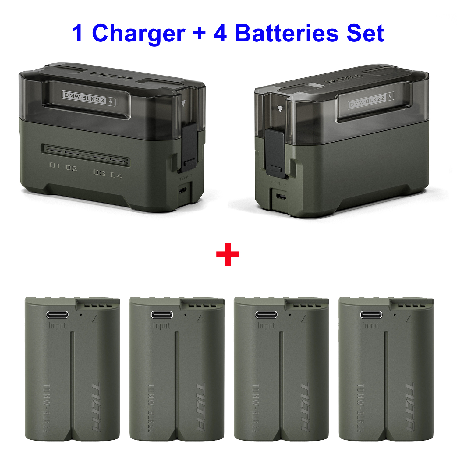TILTA Portable Charging Station (4 Channel Charger) - LP-E6 / LP-E6P / NP-W235 / EN-EL15 / EN-EL15C / BLK22 / NP-FZ100