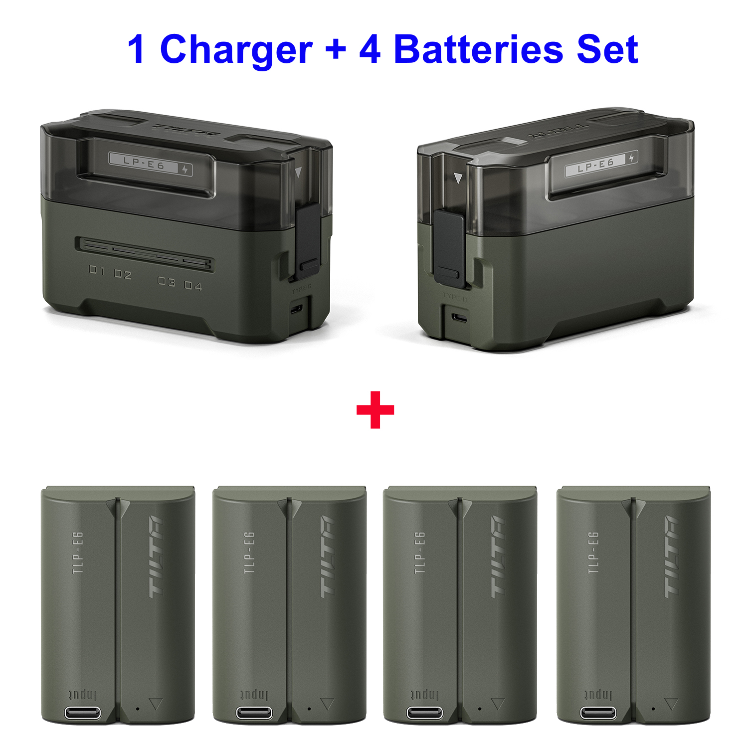 TILTA Portable Charging Station (4 Channel Charger) - LP-E6 / LP-E6P / NP-W235 / EN-EL15 / EN-EL15C / BLK22 / NP-FZ100