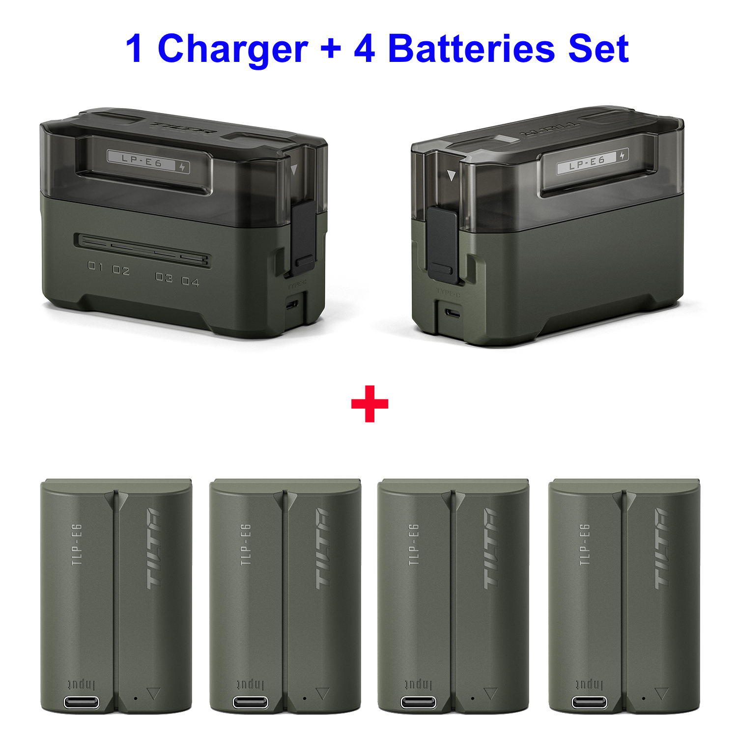 TILTA Portable Charging Station (4 Channel Charger) - LP-E6 / LP-E6P / NP-W235 / EN-EL15 / EN-EL15C / BLK22 / NP-FZ100