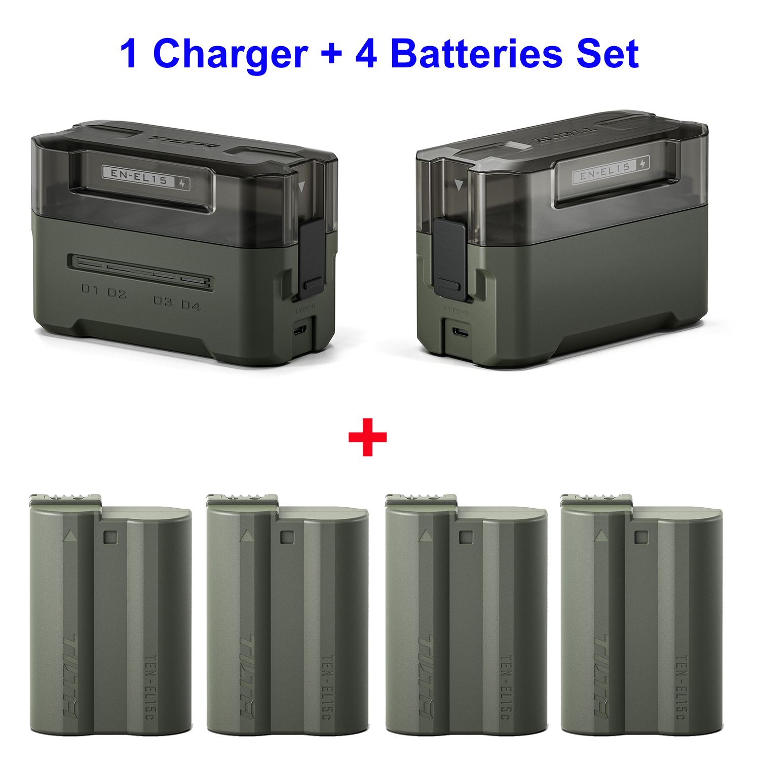 TILTA Portable Charging Station (4 Channel Charger) - LP-E6 / LP-E6P / NP-W235 / EN-EL15 / EN-EL15C / BLK22 / NP-FZ100