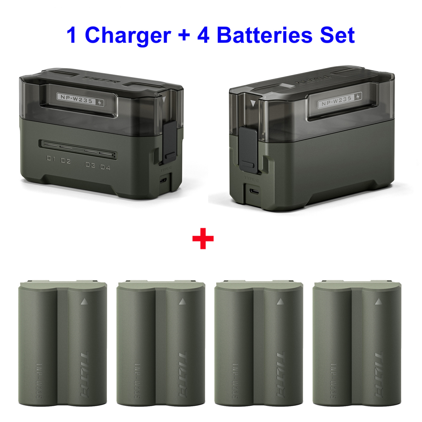 TILTA Portable Charging Station (4 Channel Charger) - LP-E6 / LP-E6P / NP-W235 / EN-EL15 / EN-EL15C / BLK22 / NP-FZ100