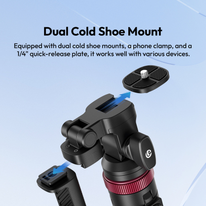 Ulanzi MT-78 Auto Open Tripod with Quick Release Cold Shoe Mount (T077GBB2)