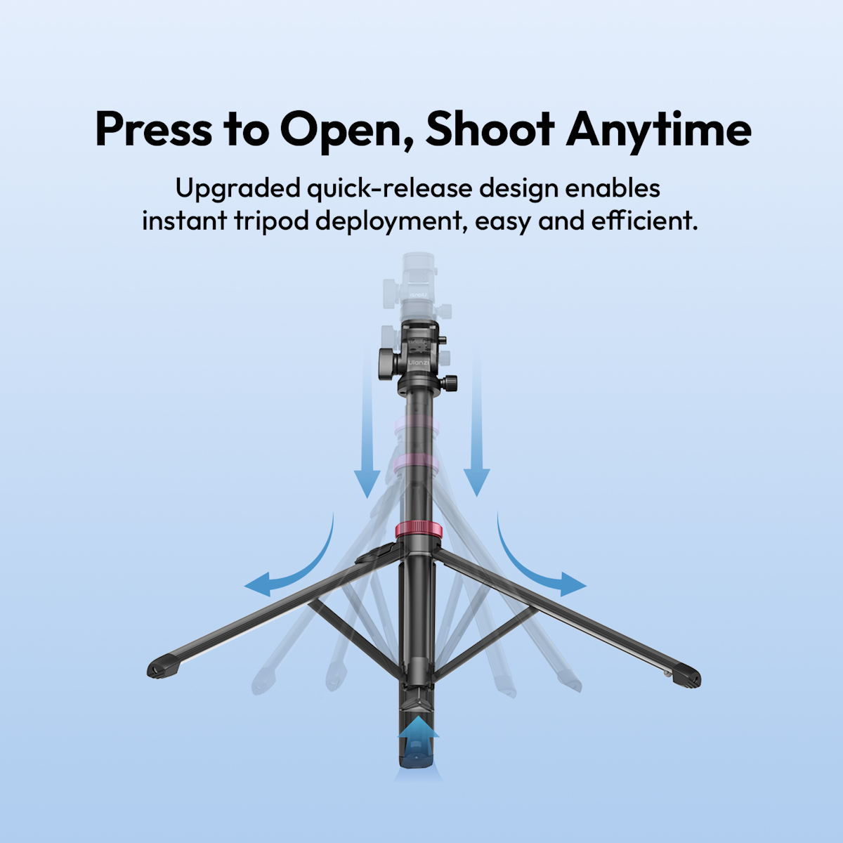 Ulanzi MT-78 Auto Open Tripod with Quick Release Cold Shoe Mount (T077GBB2)