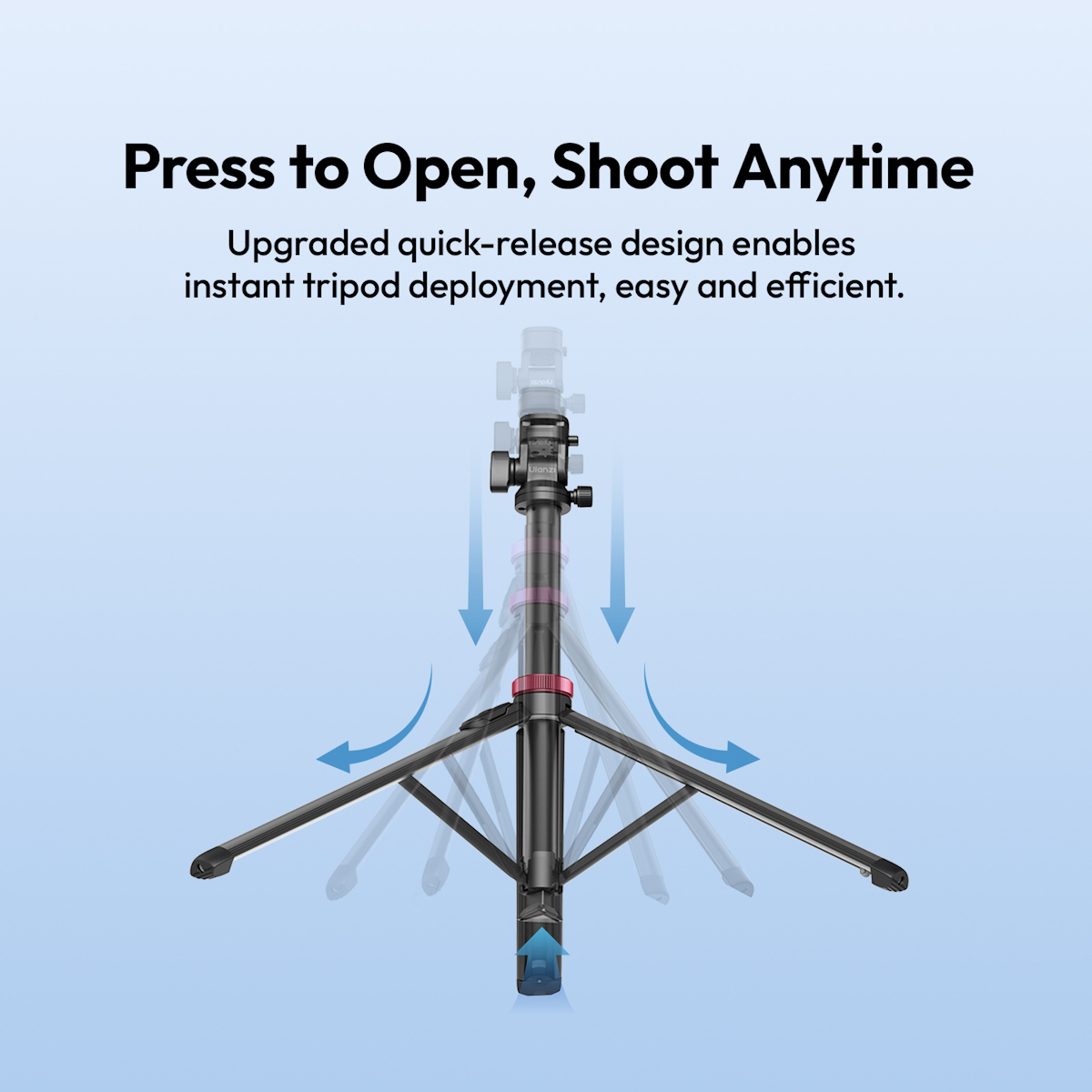 Ulanzi MT-78 Auto Open Tripod with Quick Release Cold Shoe Mount (T077GBB2)