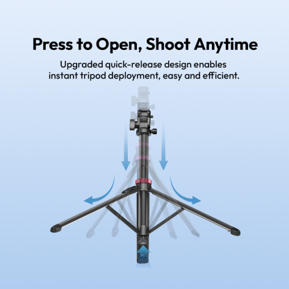 Ulanzi MT-78 Auto Open Tripod with Quick Release Cold Shoe Mount (T077GBB2)