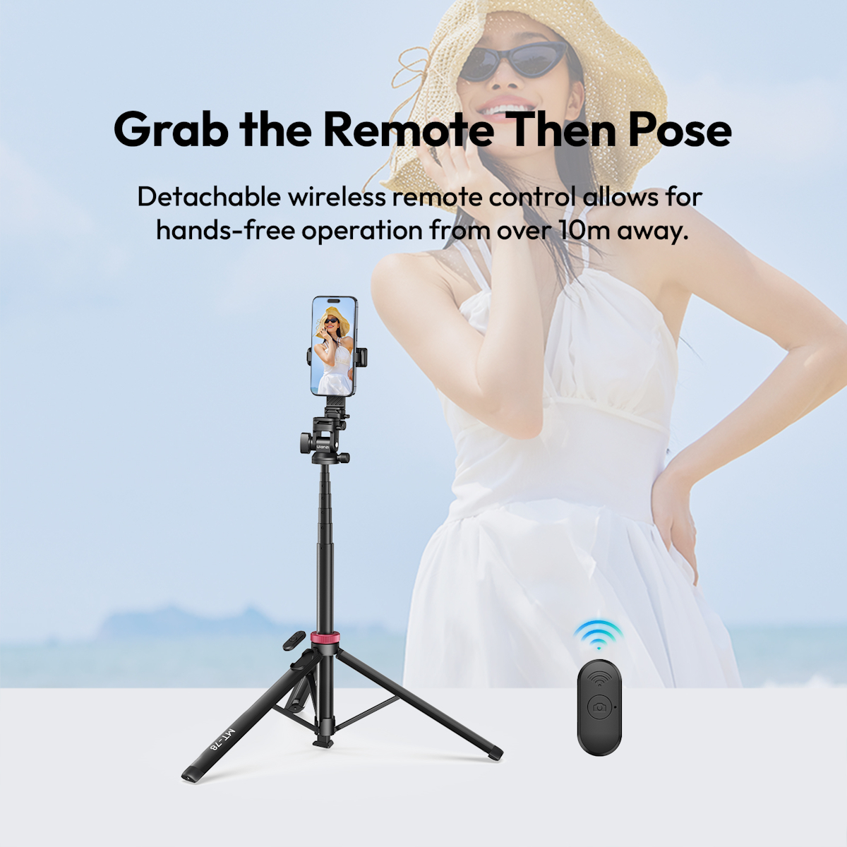 Ulanzi MT-78 Auto Open Tripod with Quick Release Cold Shoe Mount (T077GBB2)